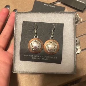 genuine Indian handcrafted sterling, silver earrings